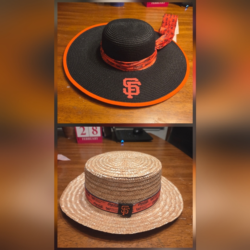 SGA San Francisco Giants His/Her Coca Cola Kentucky Derby Straw Hats. 5/6/23